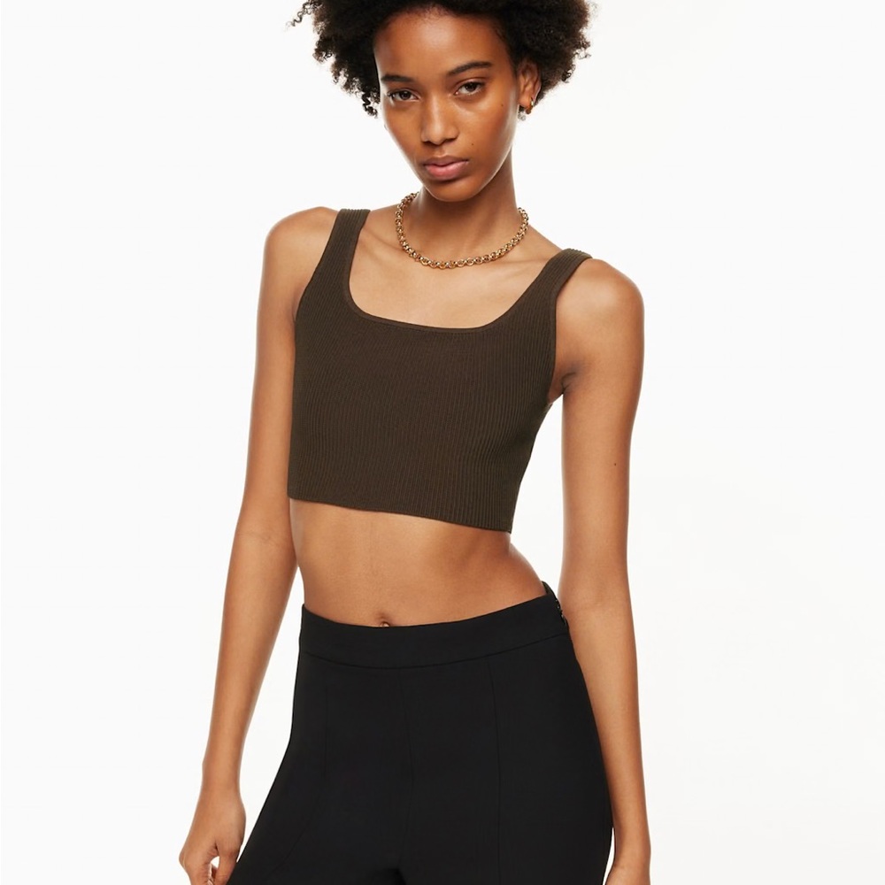 Babaton Sculpt Knit Squareneck Cropped Tank